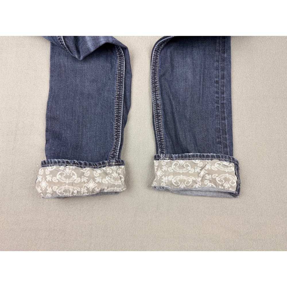 BKE Asher Slim Fit Dark Wash Jeans Mens 30XL Extra Long Paisley Cuff Stitching - Picture 4 of 11